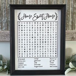 Home Sweet Home Word Search Wall Decor
